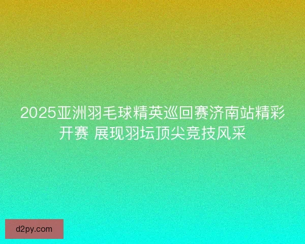 2025亚洲羽毛球精英巡回赛济南站精彩开赛 展现羽坛顶尖竞技风采