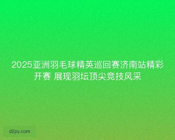 2025亚洲羽毛球精英巡回赛济南站精彩开赛 展现羽坛顶尖竞技风采